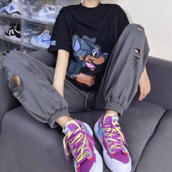 Giày Nike Blazer Low Sacai KAWS 'Purple Dusk' DM7901-500 - Ảnh 2