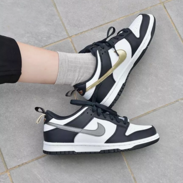 Giày Nike Dunk Low 'Black White Metallic' DH9764-001 - Ảnh 2