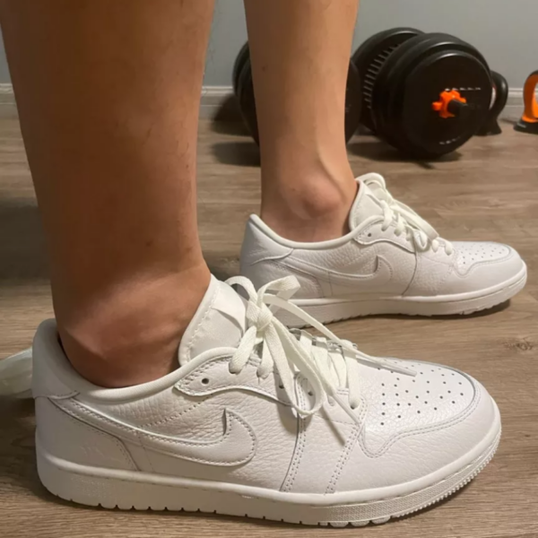 Giày Golf Nike Air Jordan 1 Retro Low Golf Triple White DD9315-101 - Ảnh 6