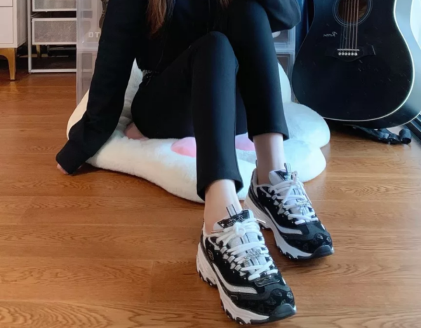Giày Skechers D'Lites 1.0 'Black' 12241-BKW - Ảnh 3