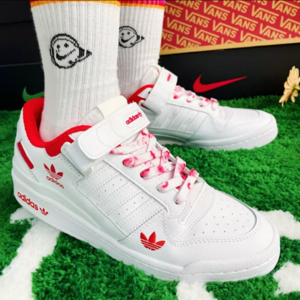 Giày Adidas Forum Low 'Cloud White Red' H01674 - Ảnh 2