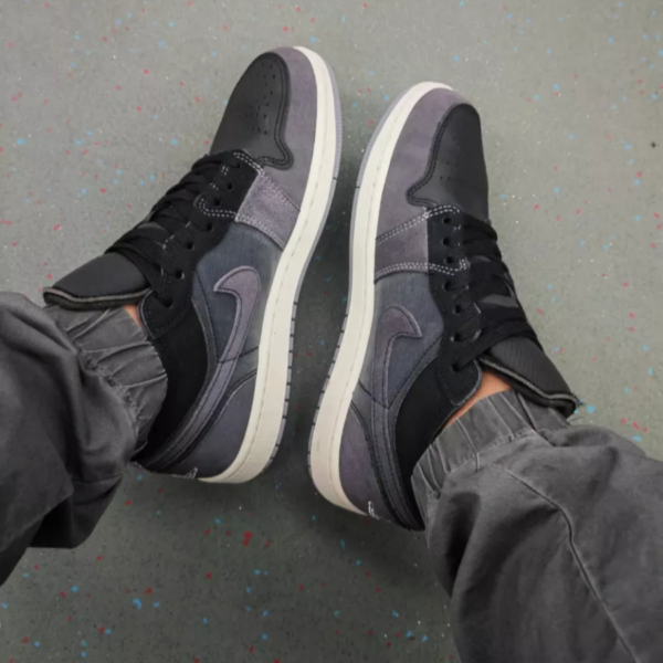 Giày Nike Air Jordan 1 Low Craft Inside Out 'Black' DN1635-001 - Ảnh 7