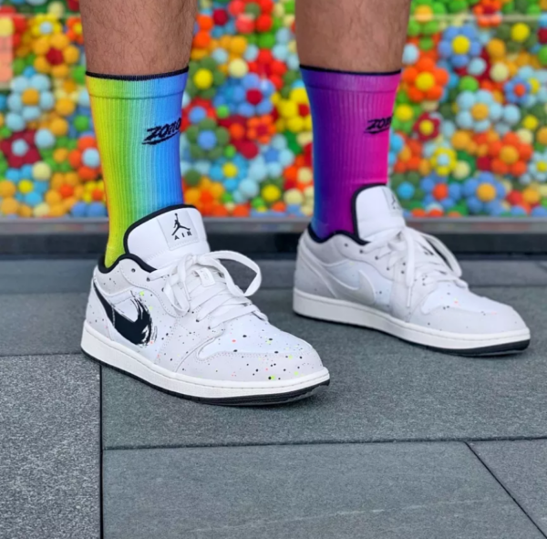 Giày Nike Air Jordan 1 Low 'Brushstroke Swoosh Paint Splatter' DM3528-100 - Ảnh 4