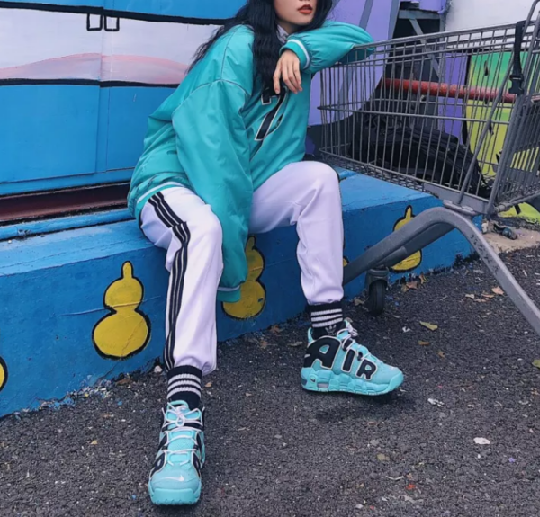 Giày Nike Air More Uptempo GS 'Light Aqua' 415082-403 - Ảnh 4