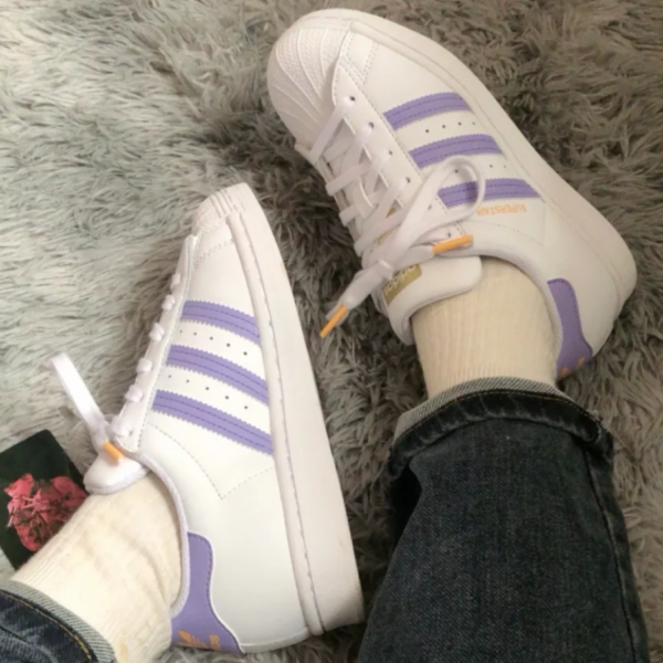 Giày Adidas Superstar 'White Light Purple' GX2537 - Ảnh 4