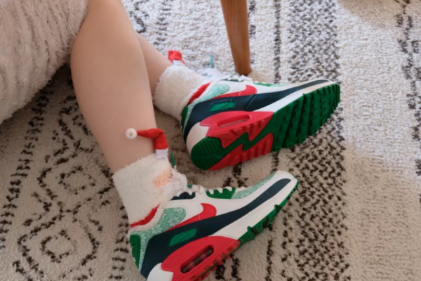 Giày Nike Air Max 90 GS 'Christmas Sweater' DC1621-100 - Ảnh 2