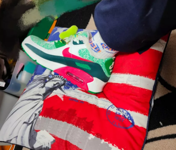 Giày Nike Air Max 90 GS 'Christmas Sweater' DC1621-100 - Ảnh 3