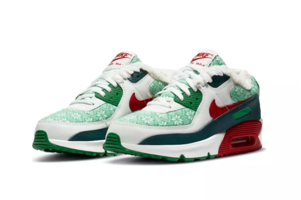 Giày Nike Air Max 90 GS 'Christmas Sweater' DC1621-100 - Ảnh 4