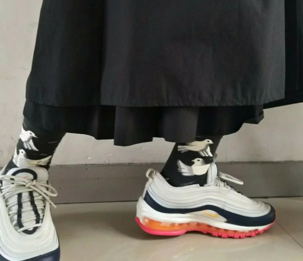Giày Nike Wmns Air Max 97 'Platinum Navy Orange' 921733-015 - Ảnh 2