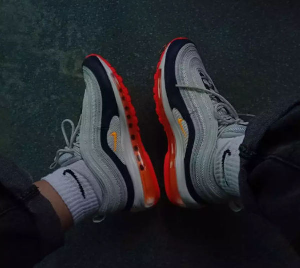 Giày Nike Wmns Air Max 97 'Platinum Navy Orange' 921733-015 - Ảnh 5