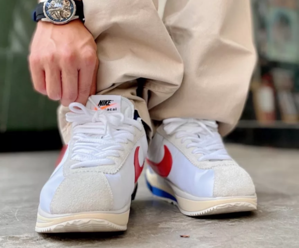 Giày Nike x Sacai Zoom Cortez SP 'White Red' DQ0581-100 - Ảnh 6