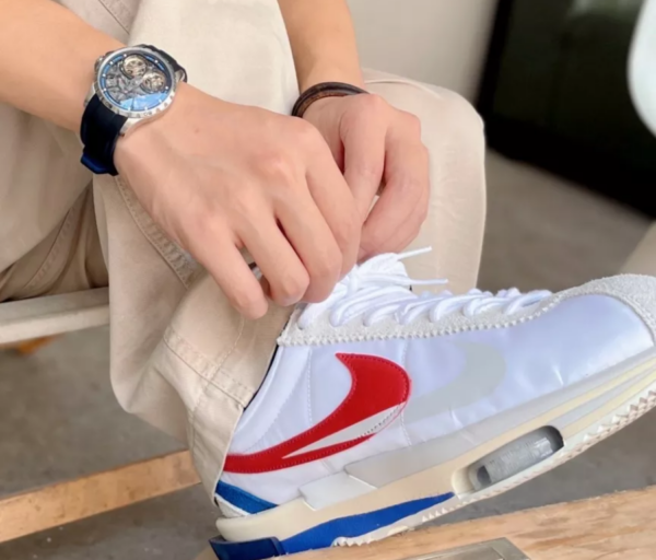 Giày Nike x Sacai Zoom Cortez SP 'White Red' DQ0581-100 - Ảnh 2
