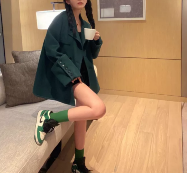 Giày Nike Air Jordan 1 Mid SE GS 'Pine Green' BQ6931-301 - Ảnh 9