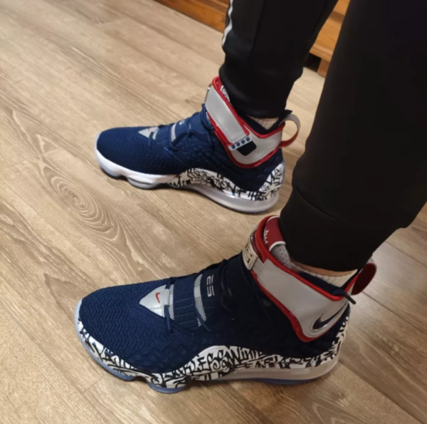 Giày Nike LeBron 17 'LeBron 4 Cold Blue Graffiti' CT6047-400 - Ảnh 4