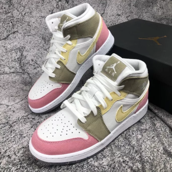 Giày Nike Air Jordan 1 Mid GS 'Pastel Grind' DJ0338-100 - Ảnh 3