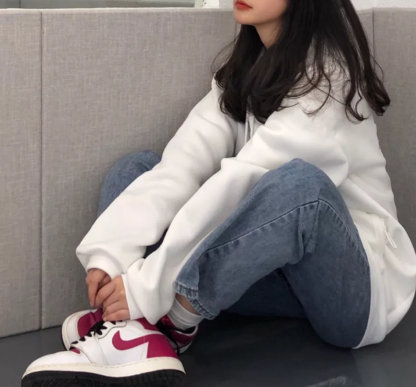 Giày Nike Air Jordan 1 Retro High GS 'White Sport Fuchsia' 332148-108 - Ảnh 3