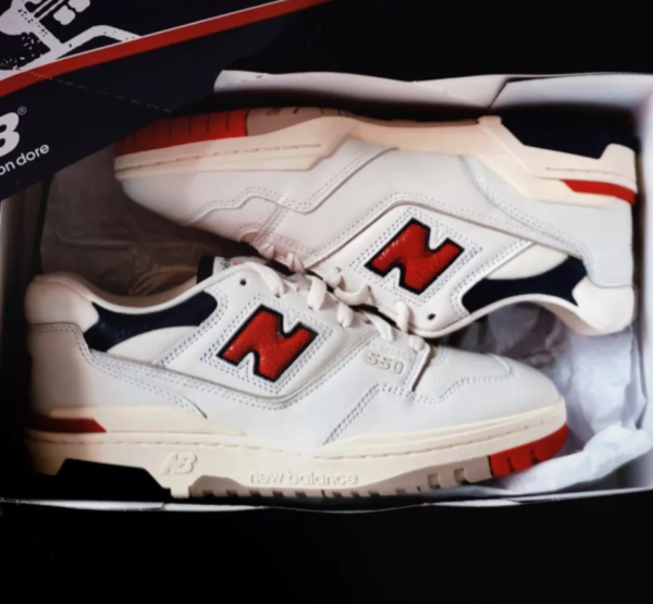 Giày New Balance Aimé Leon Dore x 550 'Red Navy' BB550A3 - Ảnh 4