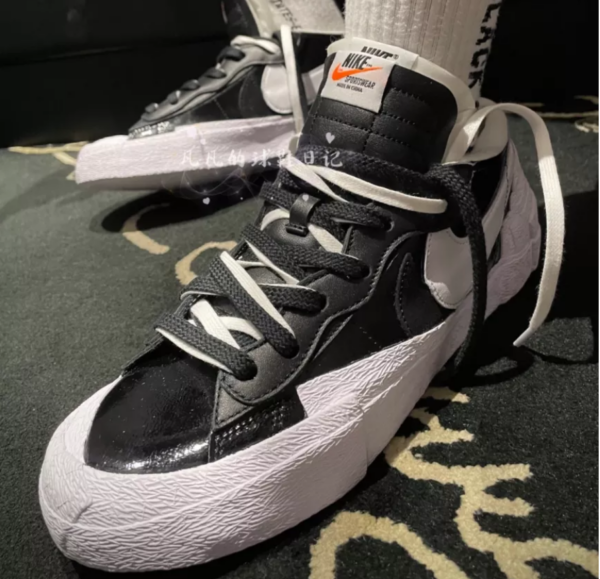 Giày Nike Blazer Low 'Sacai Black Leather' DM6443-001 - Ảnh 7