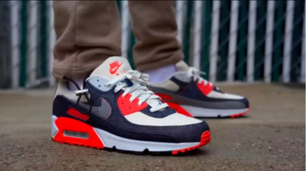 Giày Nike Denham x Air Max 90 'Infrared' CU1646-400 - Ảnh 6