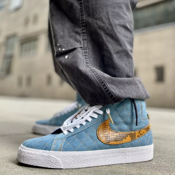 Giày Nike Supreme x Zoom Blazer Mid QS SB 'Denim' DX8421-400 - Ảnh 3