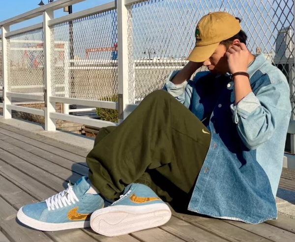 Giày Nike Supreme x Zoom Blazer Mid QS SB 'Denim' DX8421-400 - Ảnh 6