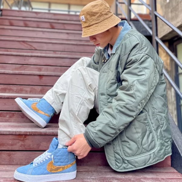 Giày Nike Supreme x Zoom Blazer Mid QS SB 'Denim' DX8421-400 - Ảnh 4