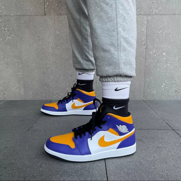 Giày Nike Air Jordan 1 Mid 'Lakers' DQ8426-517 - Ảnh 8
