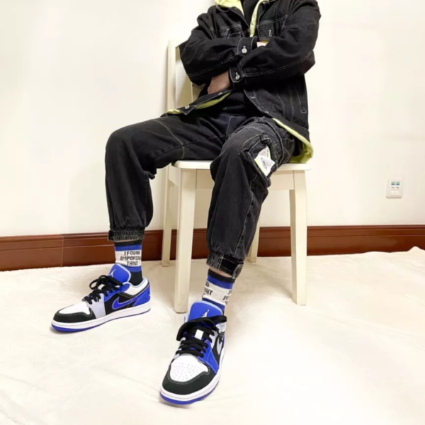 Giày Nike Air Jordan 1 Low 'Black Blue White' DH0206-400 - Ảnh 4