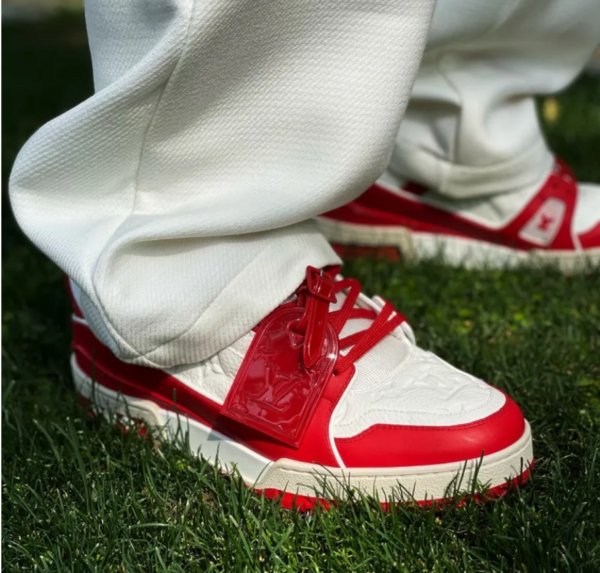 Giày Louis Vuitton Trainer 'Red White' 1A8PJW - Ảnh 6