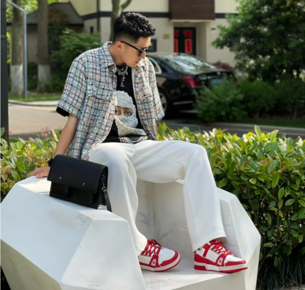 Giày Louis Vuitton Trainer 'Red White' 1A8PJW - Ảnh 3