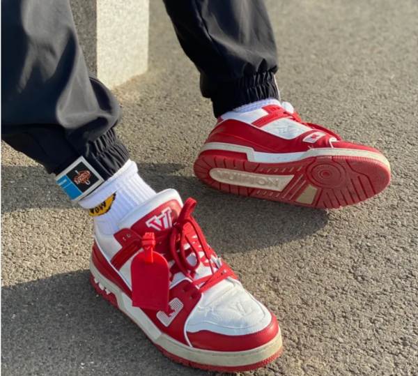 Giày Louis Vuitton Trainer 'Red White' 1A8PJW - Ảnh 4