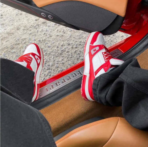 Giày Louis Vuitton Trainer 'Red White' 1A8PJW - Ảnh 5