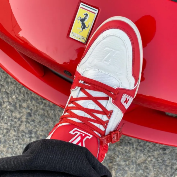 Giày Louis Vuitton Trainer 'Red White' 1A8PJW - Ảnh 7