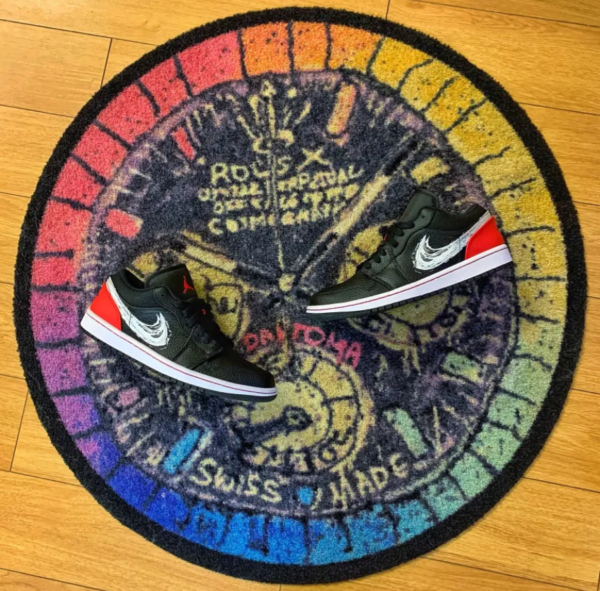Giày Nike Air Jordan 1 Low 'Brushstroke Swoosh Black Red' DA4659-001 - Ảnh 8
