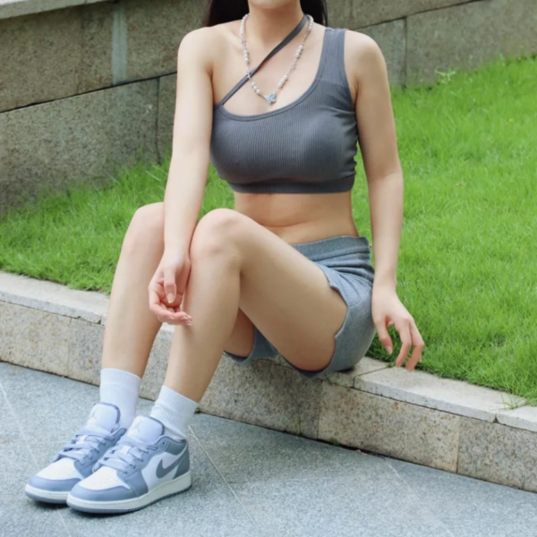 Giày Nike Air Jordan 1 Low (GS) 'Vintage Grey' 553560-053 - Ảnh 3