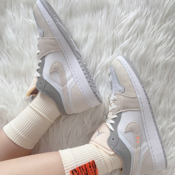 Giày Nike Air Jordan 1 Low SE GS Craft ‘Inside Out’ DQ3727-100 - Ảnh 4