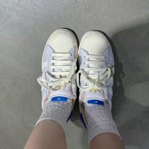 Giay Adidas Superstar 'Off White Blue' HQ6458