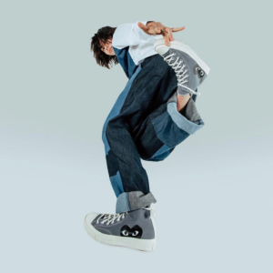 Alternative view of Giày Converse Comme des Garçons PLAY x Chuck 70 High 'Steel Gray' 171847C