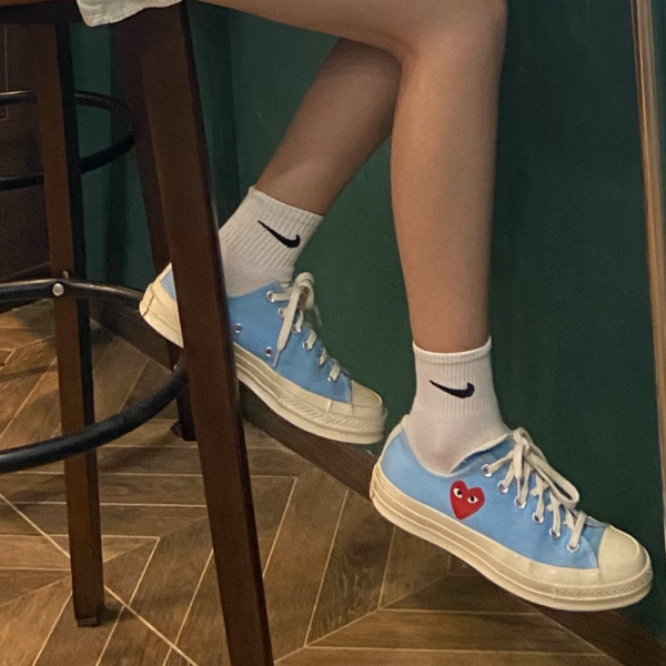 Giày Converse Comme des Garçons PLAY x Chuck 70 Low 'Bright Blue' 168303C - Ảnh 3