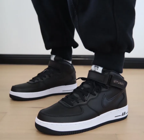 Giày Nike Air Force 1 '07 Mid SP 'Stussy Black' DJ7840-001 - Ảnh 2