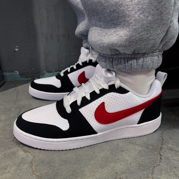 Giày Nike Court Borough Low Black White Red 838937-102 - Ảnh 4