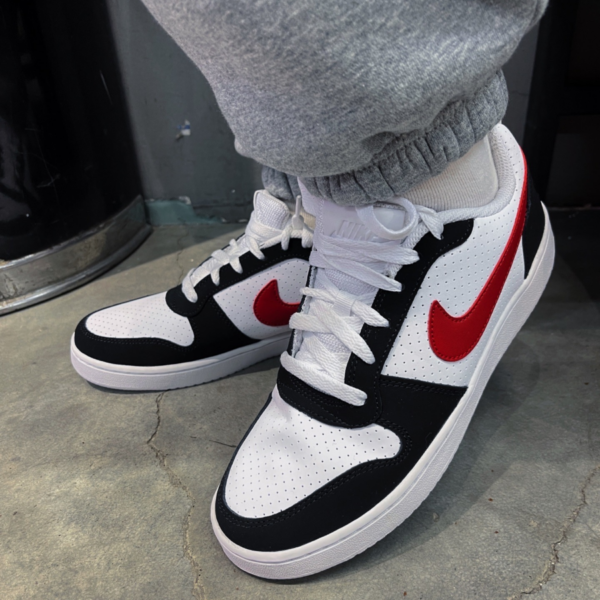 Giày Nike Court Borough Low Black White Red 838937-102 - Ảnh 3