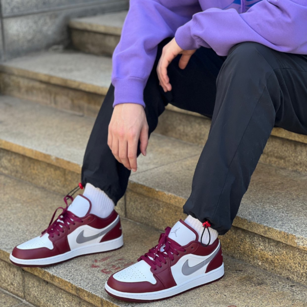 Giày Nike Air Jordan 1 Low 'White Bordeaux' 553558-615 - Ảnh 7