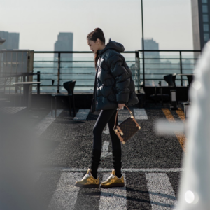 Giay Nike Air Force 1 Low x Louis Vuitton 'Metallic Gold'