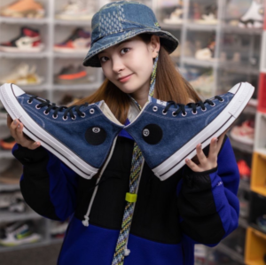 Giay Converse x Stussy Chuck 70 High 'Blue' A03711C