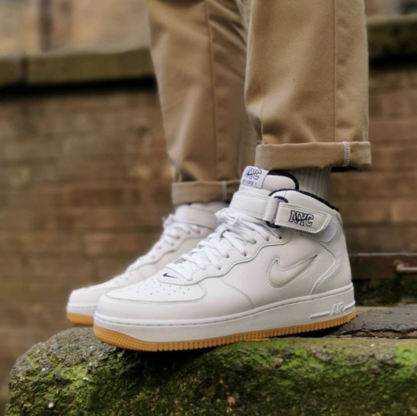 Giày Nike Air Force 1 Mid Jewel “NYC” White Navy Blue DH5622-100 - Ảnh 4