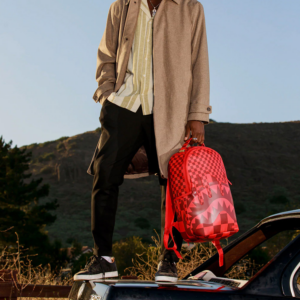 Balo Sprayground Checkerboard Stitching Shark Mouth 'Red' W0845724