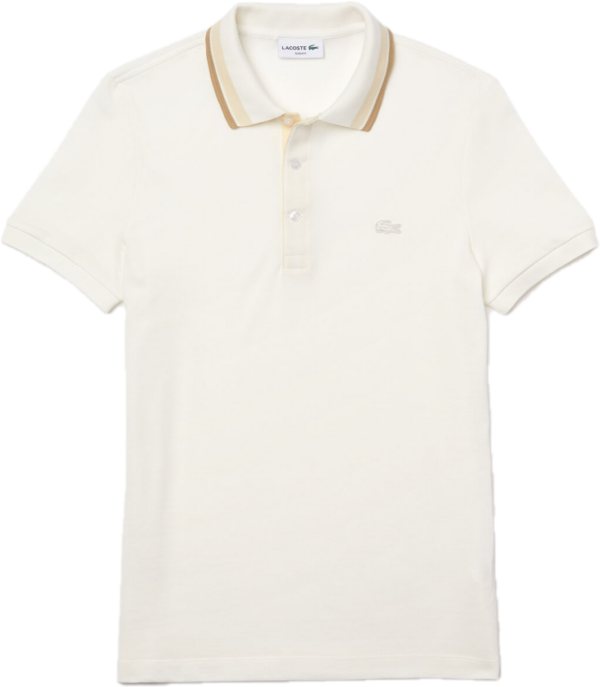 Áo Men’s Lacoste Slim Fit Striped Collar Cotton Piqué White PH0047-K0L