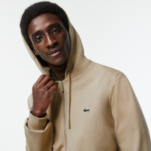 Ao Lacoste Organic Cotton Zip-up Sweatshirt 'Beige' SH2566-53G-CB8