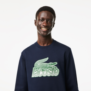 Ao Lacoste Round Neck Fleece Sweatshirt 'Blue' SH5087-53G-166